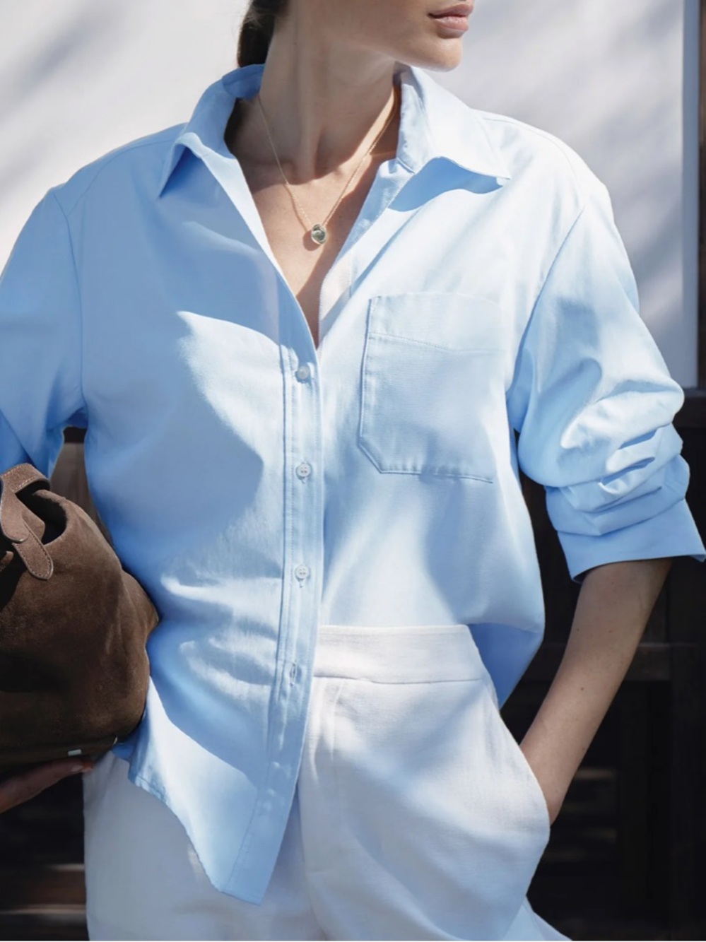 Brochu Walker The Pia Shirt Oxford Blue M